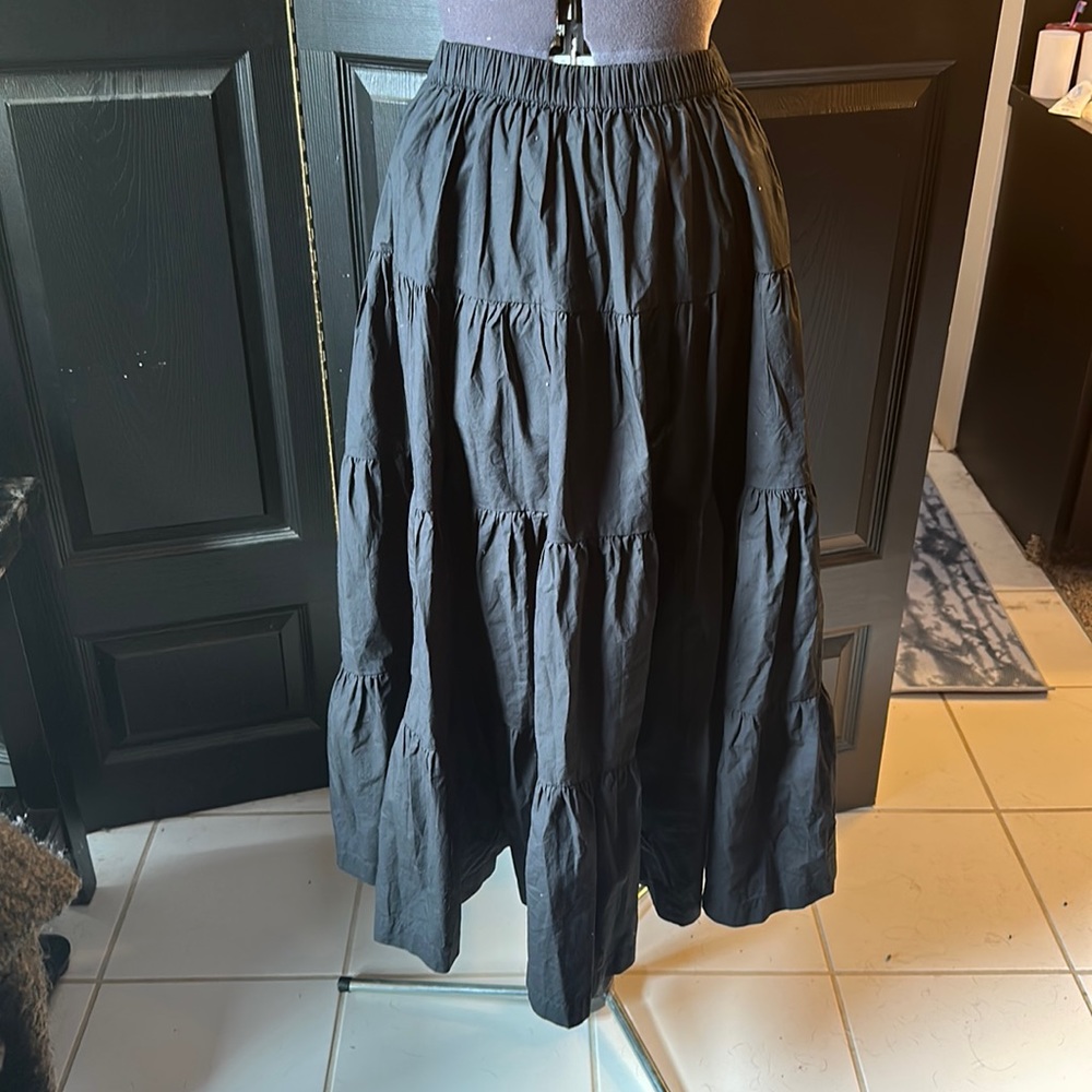Women’s black tiered maxi skirt. J. Crew size medium.